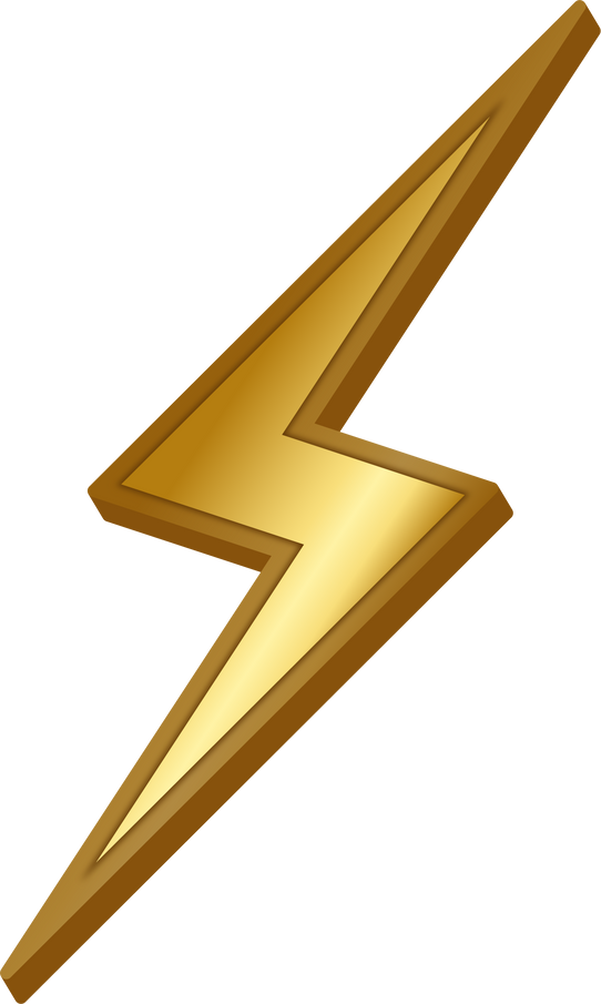 3D Golden Lightning Icon