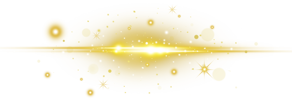 Realistic golden digital glowing lens flare
